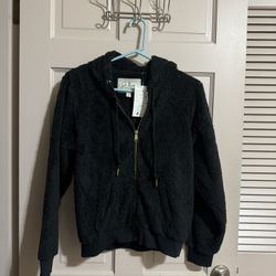 Women's Soho Threads Sherpa Zip Up Jacket with Hood Size Medium NWT