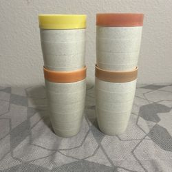 Vintage Mid-Century CORNISH Therm-O-Tumblers Set Of 4 Pastel Colors 
