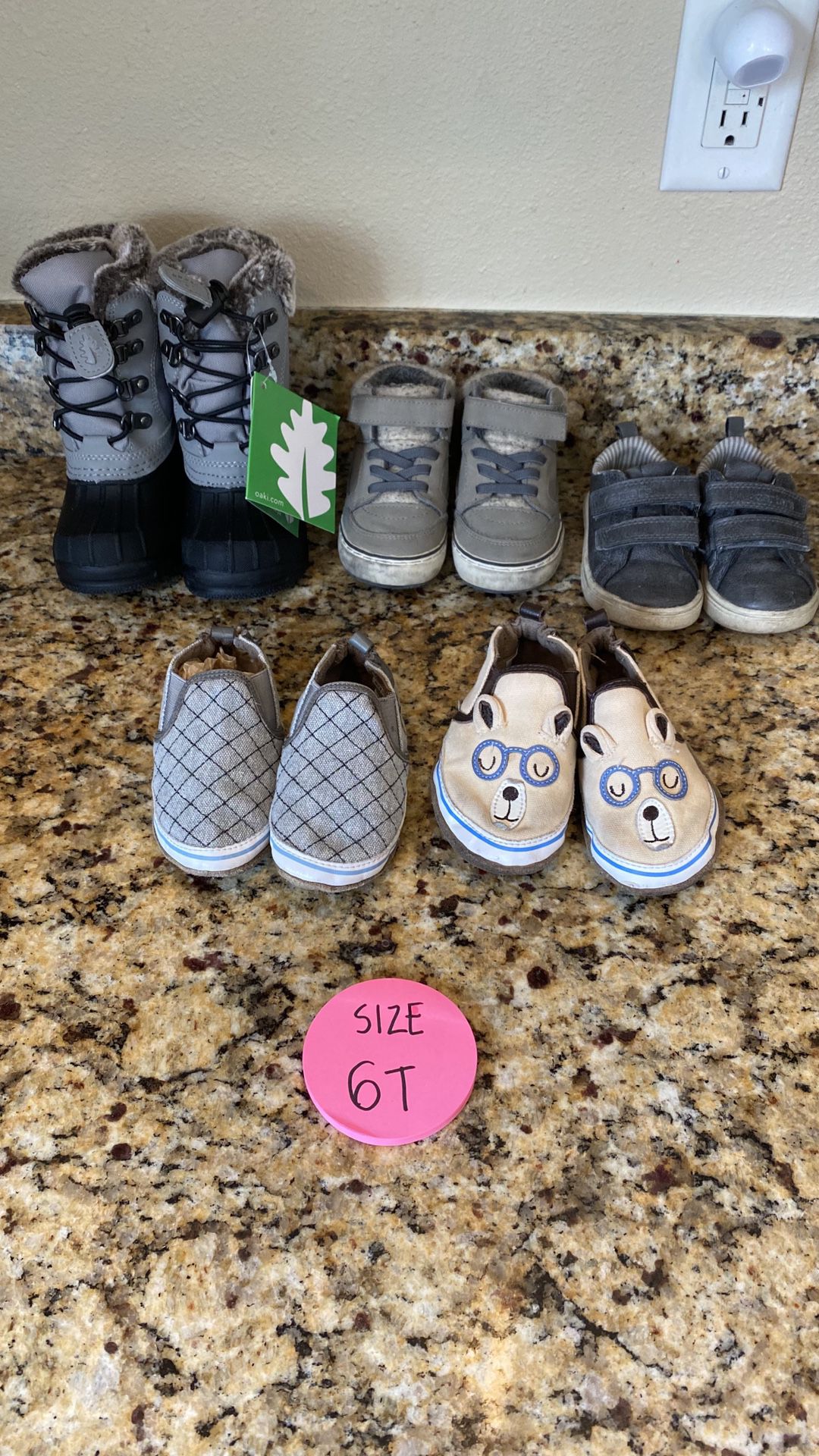Size 6T toddler boy shoes and boot lot