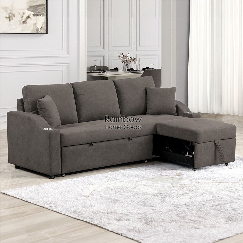 83" Sleeper Pull Out Sofa Bed Sectional Couch
