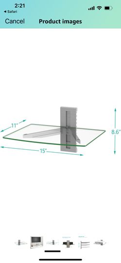 TV Shelf with Strengthened Tempered Glasses for DVD Players, Cable Boxes, Games Consoles, TV 