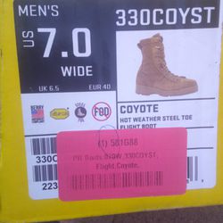 Mens Bellevue Coyote Hot Weather Steel Toe  Military Boots