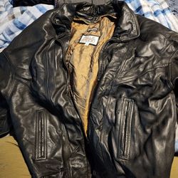 Vintage Leather Bomber Jacket XL