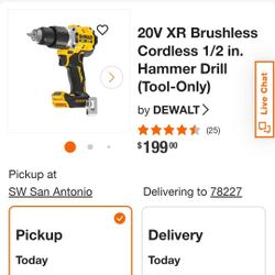 20V XR Brushless Cordless 1/2 In. Hammer Drill  (Tool Only)