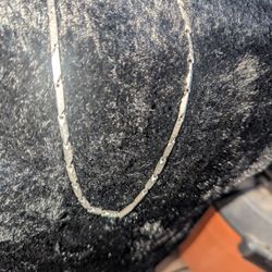 Men's Silver Necklace Diamond Design 20 In