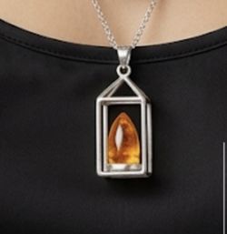 Pendant Amethyst And Amber Citrine