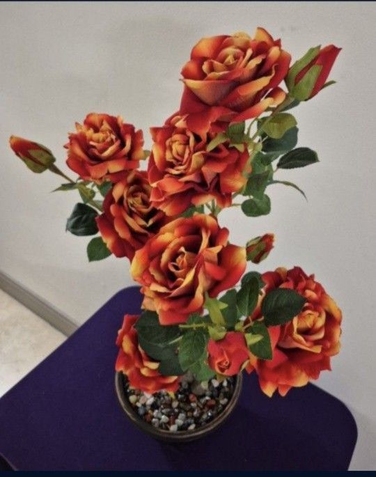 *** NEW LOW PRICE *** Faux Peony Rose Tree with Mixed Crystal Chip Stones @ Lasting Creations