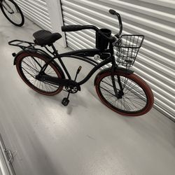 Men’s Cruiser Bike – Brand New – Matte Black w/ Red Tires