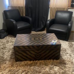 Black Leather Matching Chairs