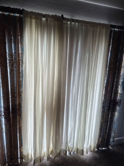 Sheer White Window Curtain Panels