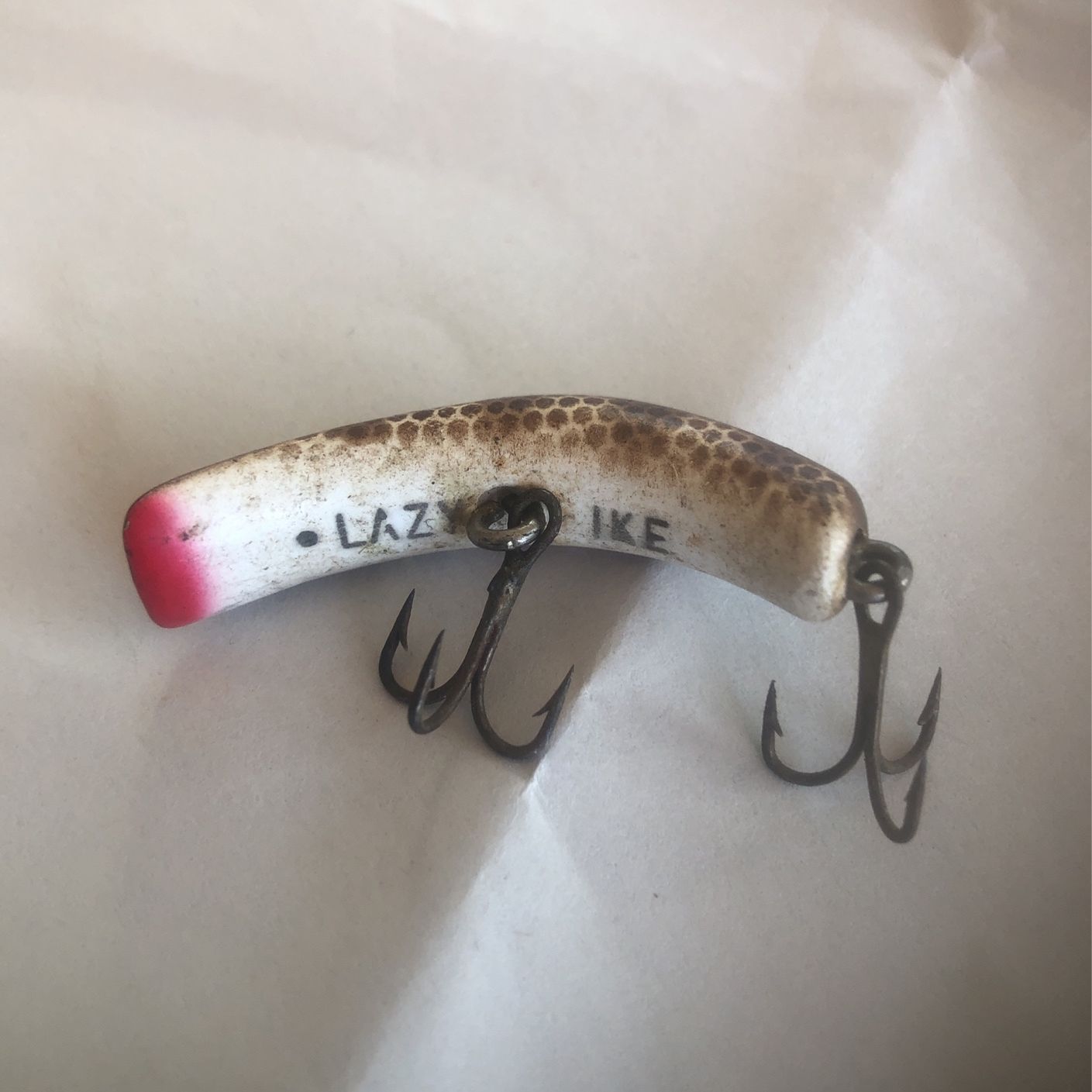antique lazy ike fishing lure KAUTZKY CO. FLY IKE BLACK SCALE Toad Tackle Vintage Lazy Ike Shad &