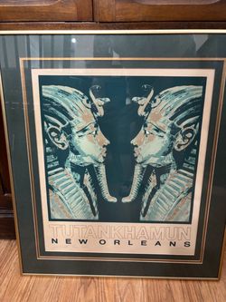 Rare Signed Vintage 1977 King Tut Museum Poster (Framed)
