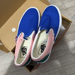 	VANS SLIP-ON RETRO COURT MULTI & WHITE SKATE 