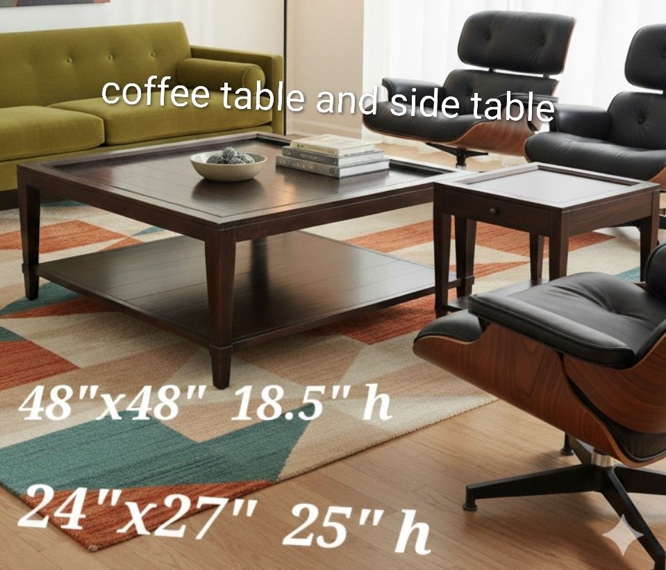 Can Deliver huge oversized 4 ft by 4 ft authentic Bernhardt brand mahogany coffee table