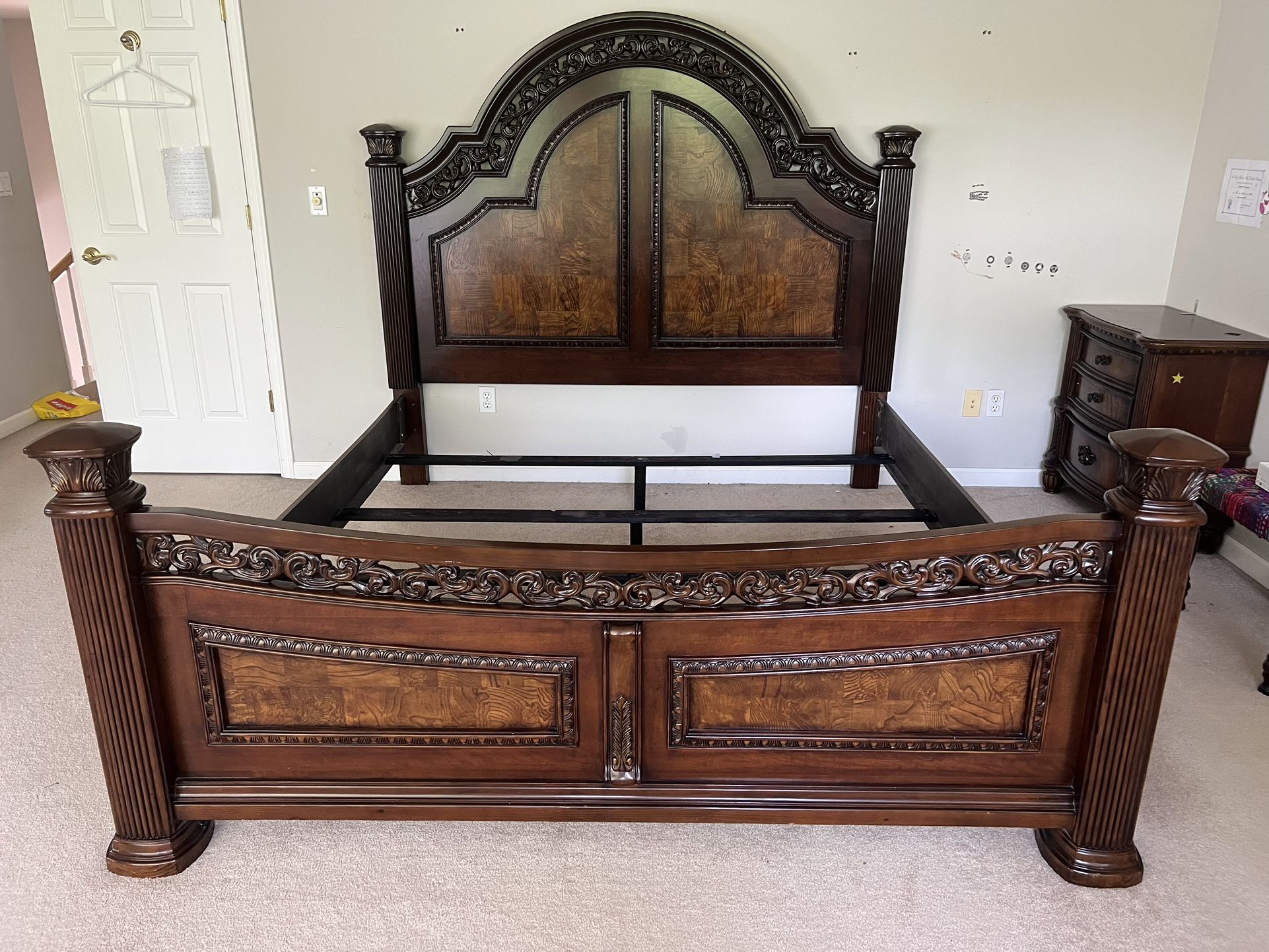 King Bed Frame With Decorative Designs