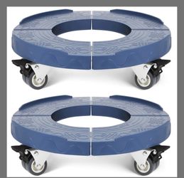Round Dolly Cart Heavy Duty, Adjustable 15-19 Inch Trash Can Dolly With Wheels Multi Functional Plas