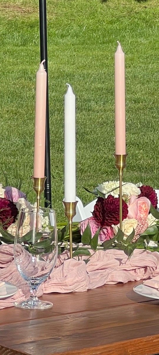 100 Pink And White Taper Candles
