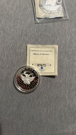History of old glory silver plated coin