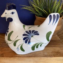 Vintage Dansk Niels Refsgaard Sage Song Chicken Hen Figurine Blue White