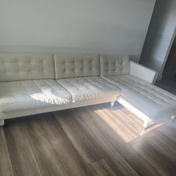 Sofa, with chaise/Grann/Bomstad white/wood