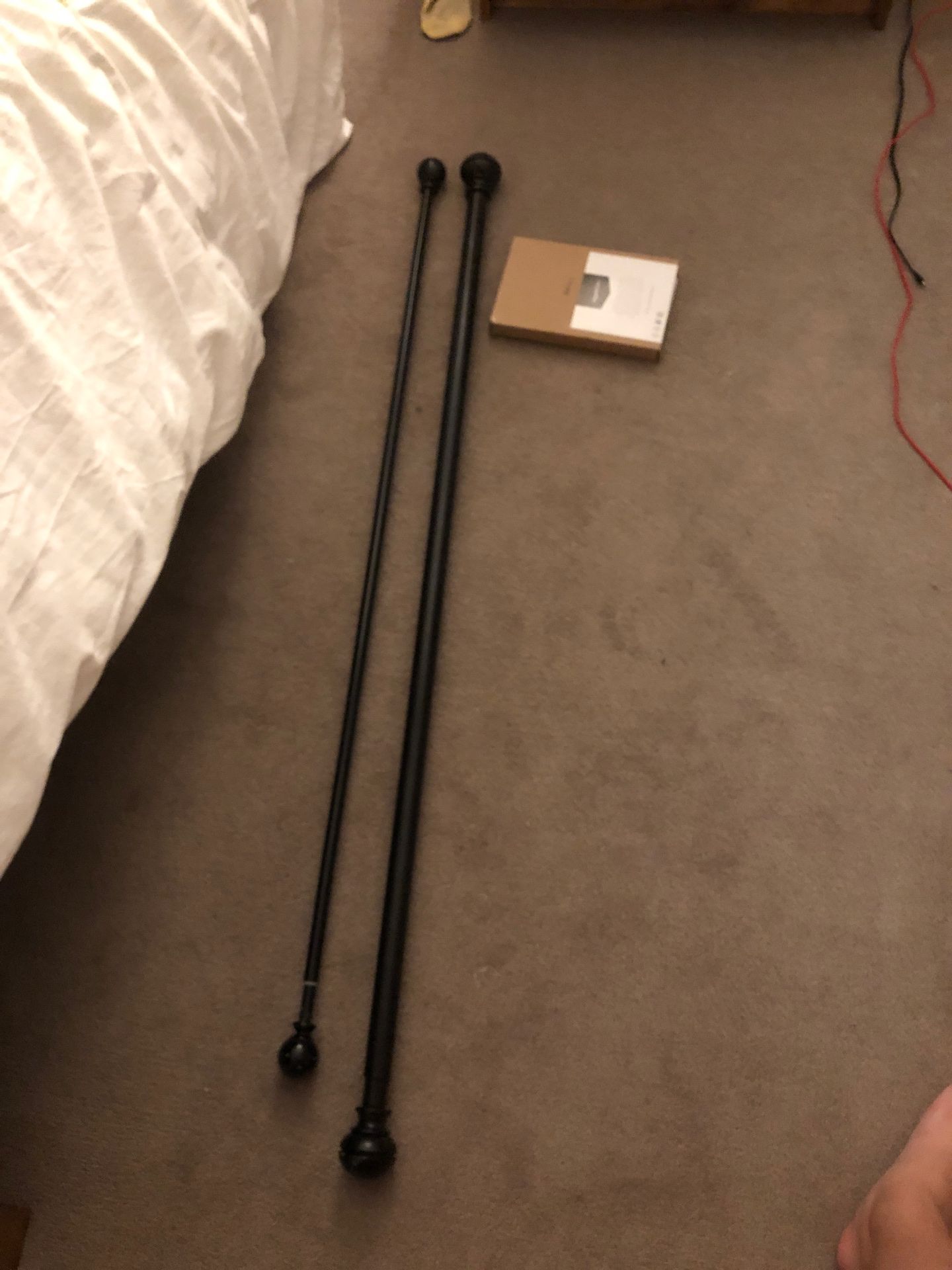 Curtain rods with hardware