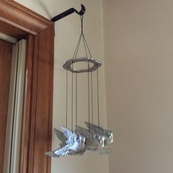 Pewter Bird Wind Chimes 