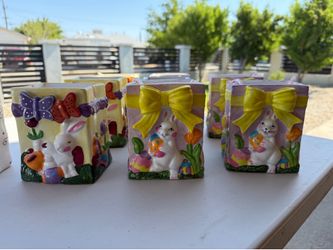 Easter and valentines day ceramic cups/jars