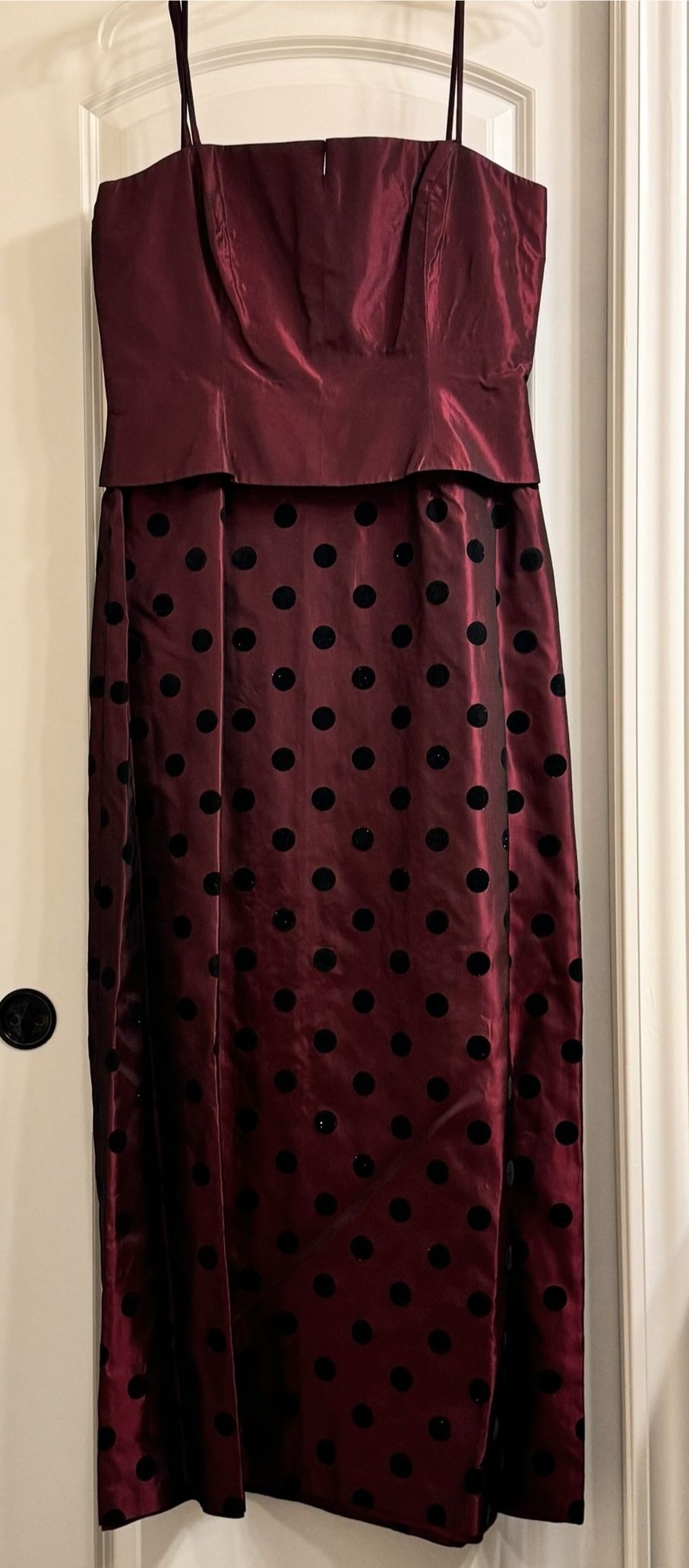 Long Burgundy Open Shoulders Satin Evening Dress