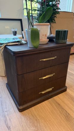 Two Natural Wood Nightstands - New
