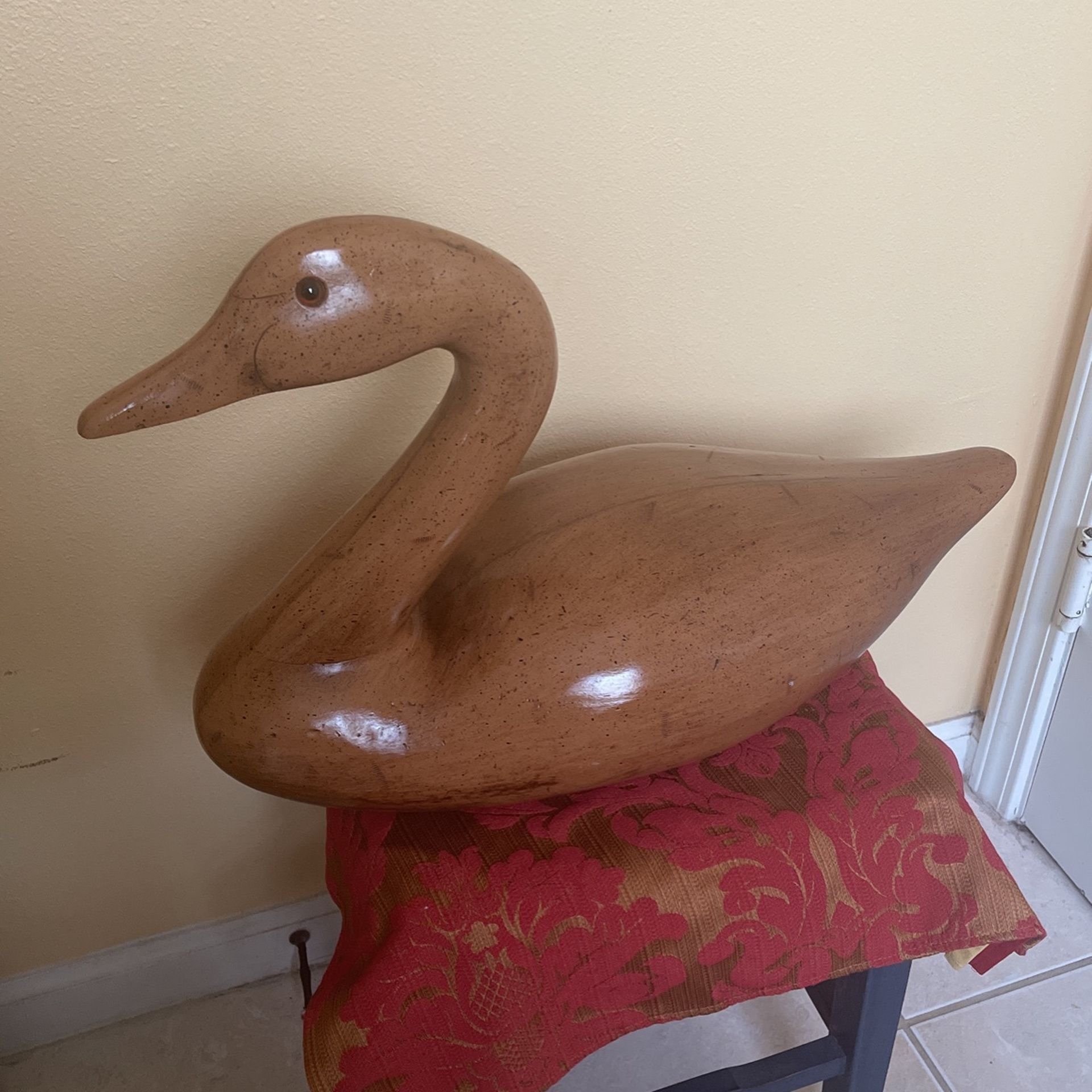 Large vintage hand carved swan decoy