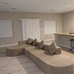 New Modern Tan L-Shape Sectional Sofa - Large Modular Couch