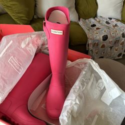 Hot Pink Hunter Rain boots 