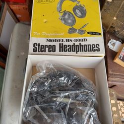 Vintage Echo Stereo Headphones In Box