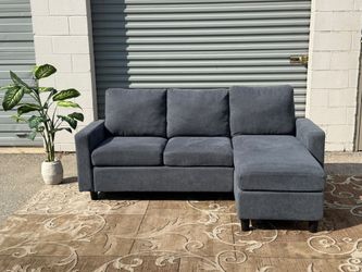 Modern Gray Sectional Sofa with Ottoman – Great Condition | FREE Dallas Delivery!