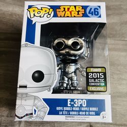 2015 Funko Pop! Galactic Con Star Wars E-3PO Metallic Silver Vaulted 