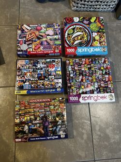 Springbok 1000 Piece Puzzle Lot Of 5