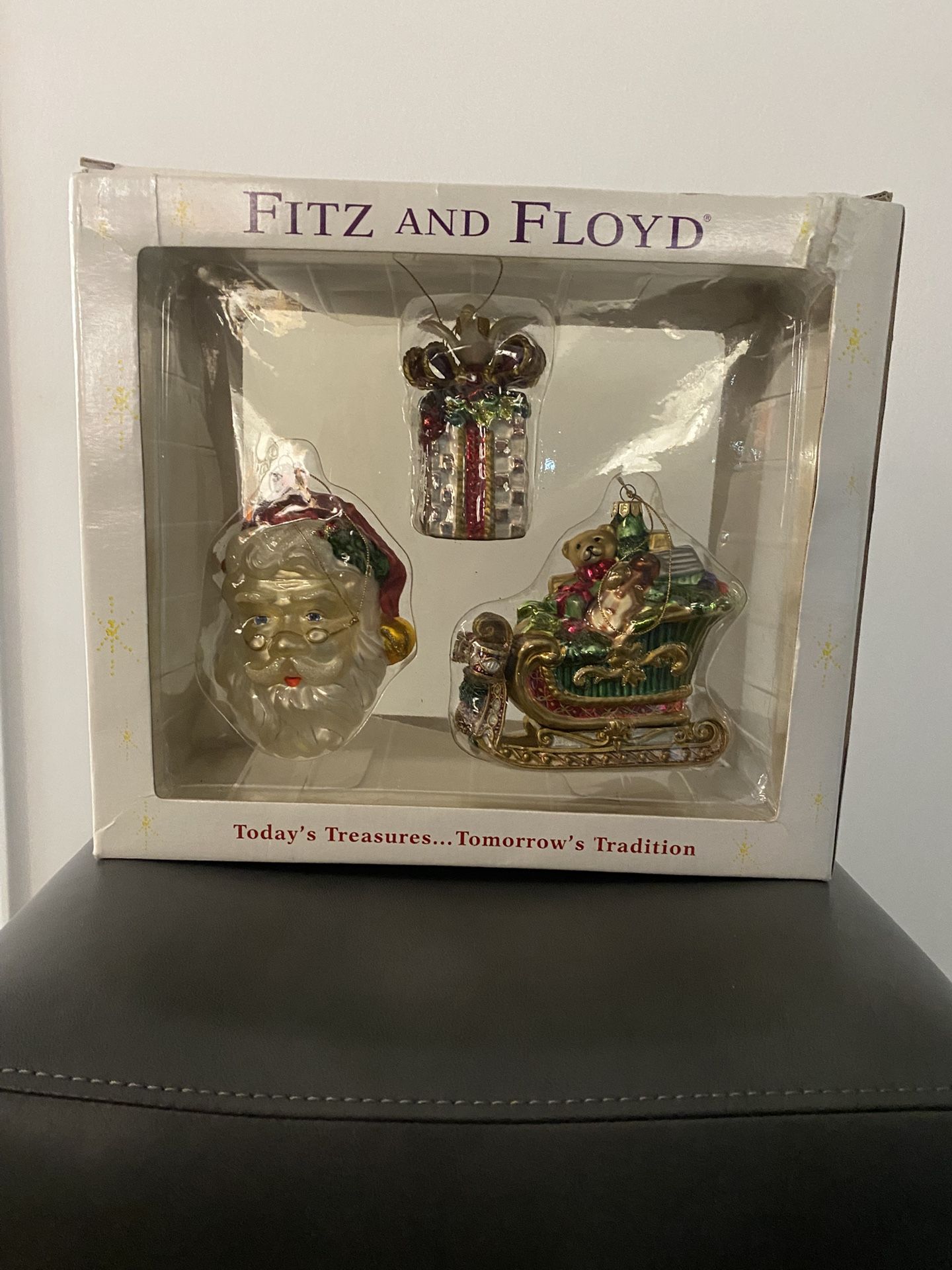 Fitz And Floyd Vintage Christmas Ornament Set