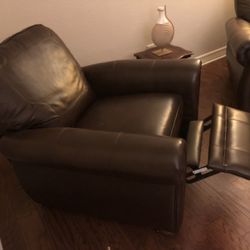 2 Premium Leather reclining Chair Sofa