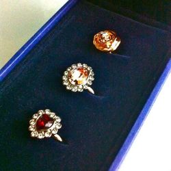 NEW Swarovski original 3 ring set -size 7