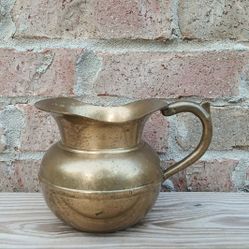 Vintage Short Brass Pitcher 