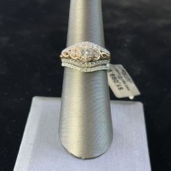 Lady’s Wedding Set 14K White Gold And Rose Gold