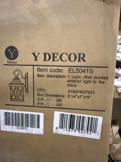 Yosemite Home Decor Lantern Sconce 100-Watt LED 1-Light Low Voltage Metal Black