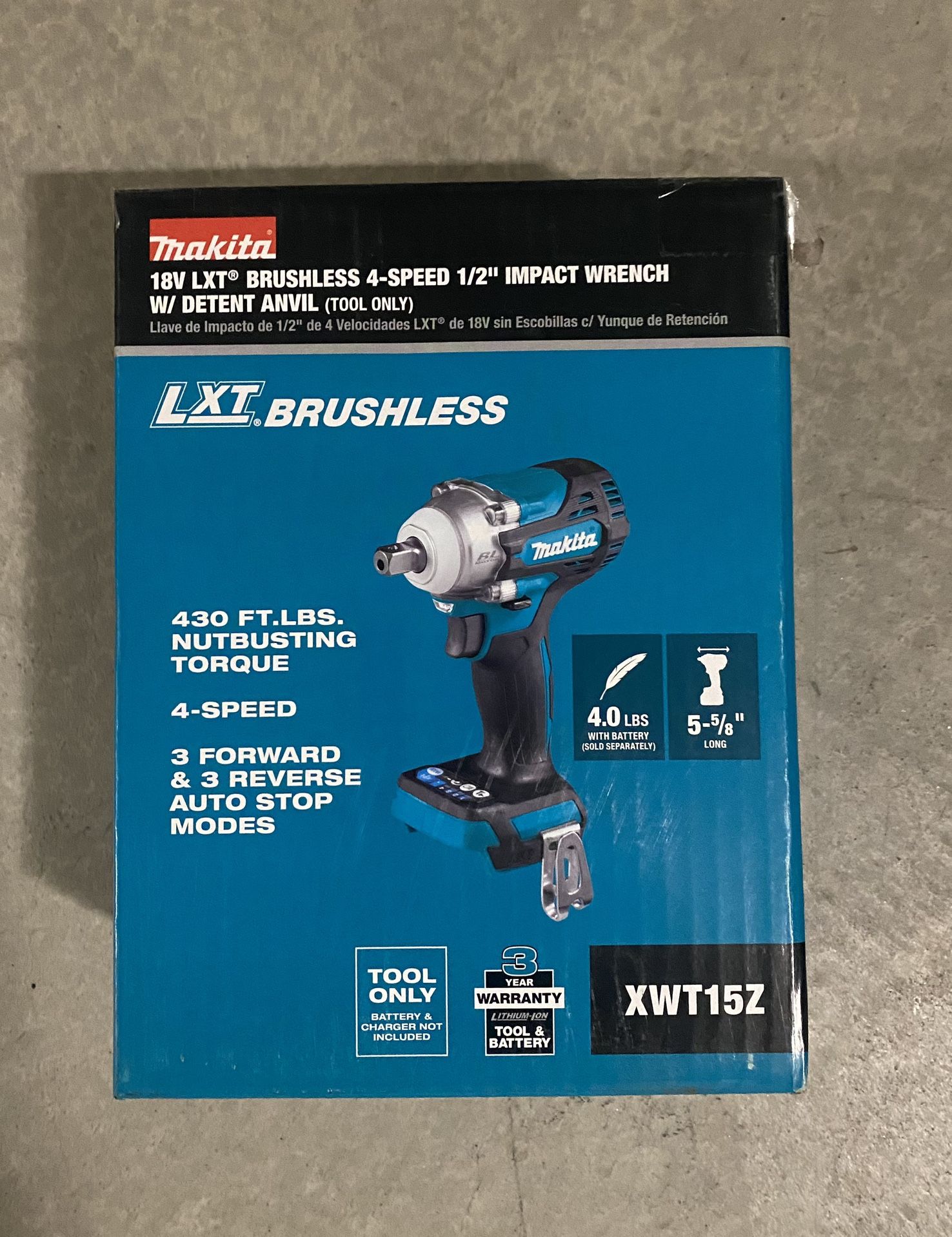 Makita 18V LXT Brushless Cordless 4-Speed 1/2 in. Impact Wrench with Detent Anvil (Tool-only)