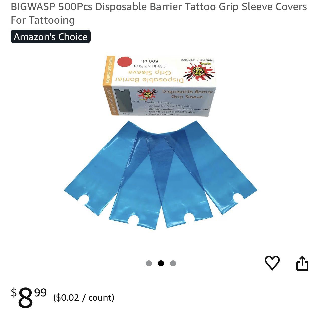 500Pcs Disposable Barrier Tattoo Grip Sleeve Covers For Tattooing