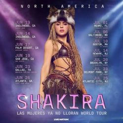 2 tickets for Shakira June 17 at Acrisure Arena