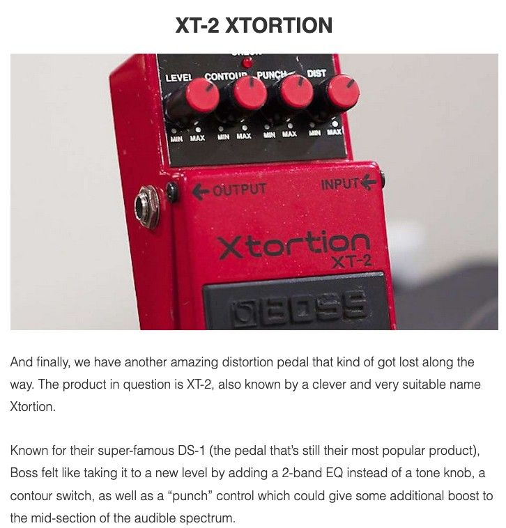 Boss XTORTION XT-2 Guitar PEDAL