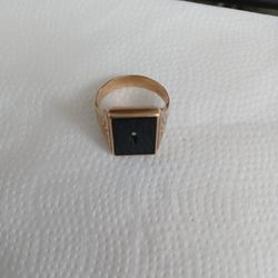 10k black stone onyx ring