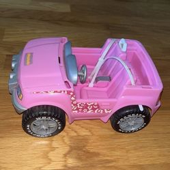 Barbie Doll  Pink Jeep Car 1990s