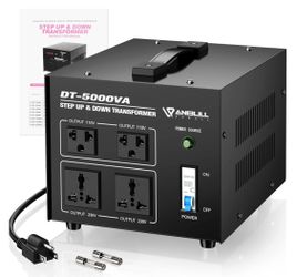 NEW! Anbull Voltage Converter 5000 Watt Voltage Transformer, AC 110V/120V/220V/240V Power Converter - Heavy Duty Step Up/Step Down Voltage Transformer