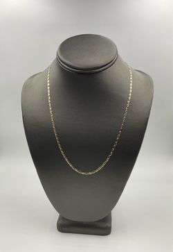 14KT YELLOW GOLD 20” TRI-COLOR VALENTINO LINK CHAIN 4.4GR
